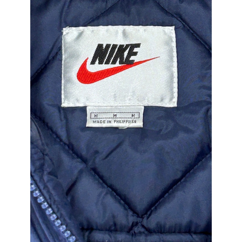 Vintage Nike Men's Medium 1/2 Zip Puffer Jacket‎ SWOOSH Embroidered Game Day - Picture 2 of 6